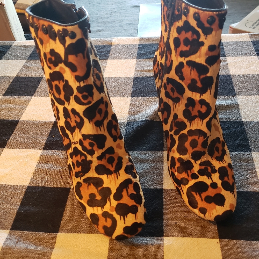 Coach Beast Calf Hair Ankle Boots